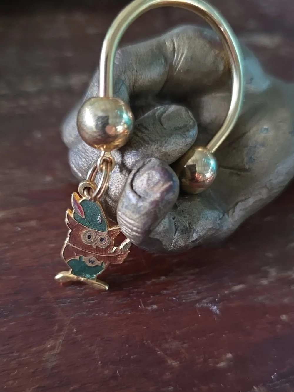 Vintage 1970s Woodsy Owl Enamel Horseshoe Screwball Key Ring NOS Vintage Gift